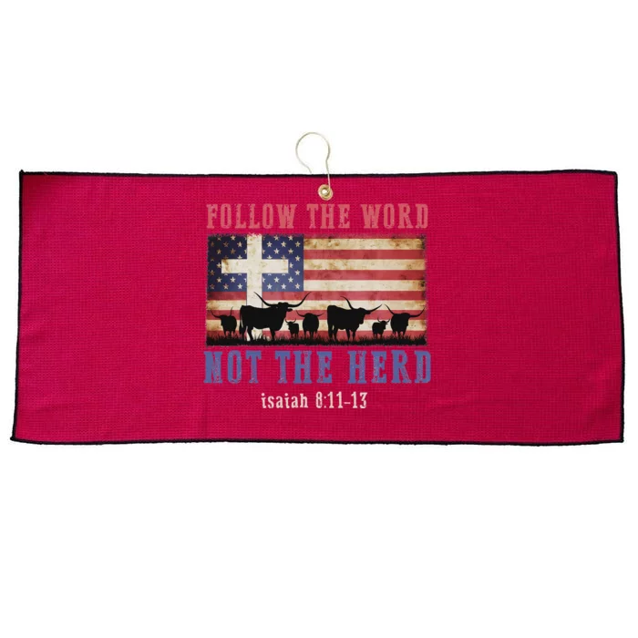 Follow The Word Not The Herd Christian Faith Design Large Microfiber Waffle Golf Towel