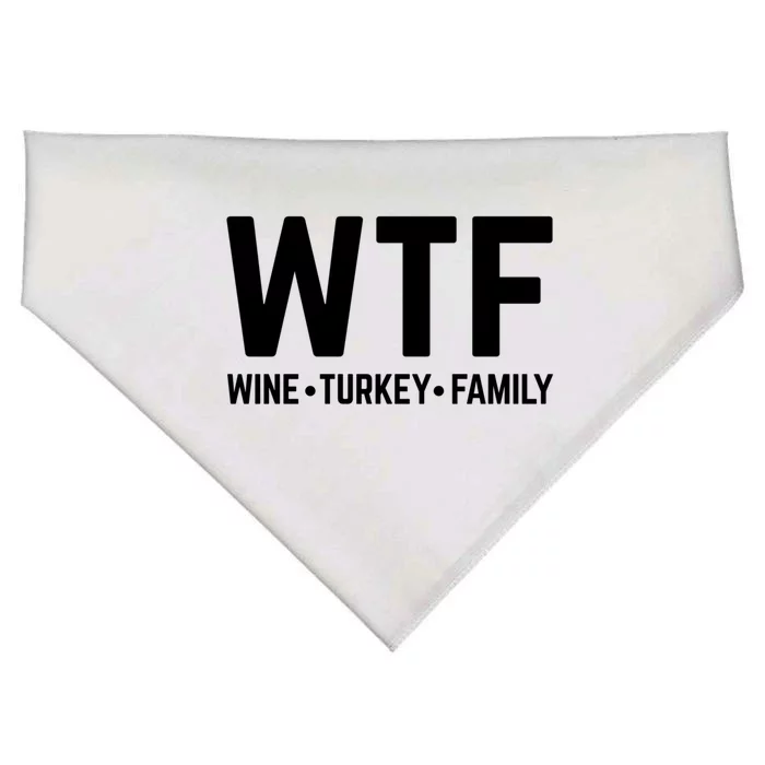 Funny Thanksgiving Wtf Wine Turkey Family Gift USA-Made Doggie Bandana