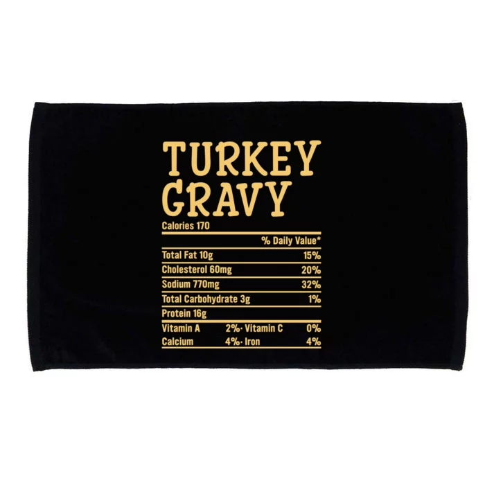 Funny Thanksgiving Xmas Food Facts Turkey Gravy Nutrition Great Gift Microfiber Hand Towel