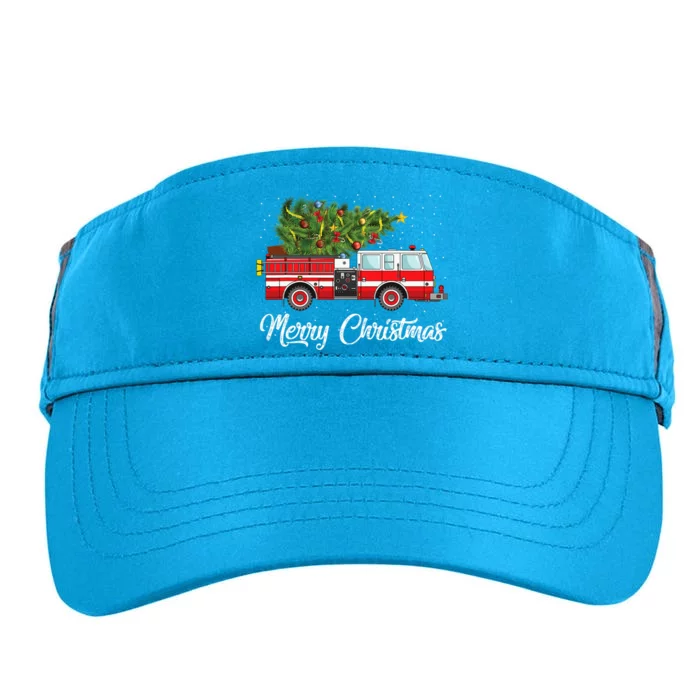 Fire Truck Xmas Tree Funny Firefighter Gift Merry Christmas Gift Adult Drive Performance Visor