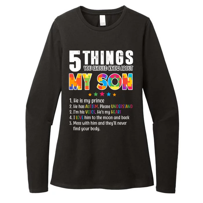 Five Things You Should Know About My Son Autism Womens CVC Long Sleeve Shirt