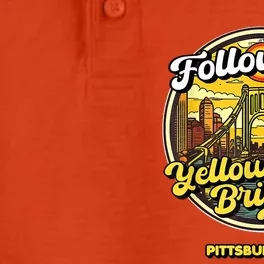 Follow The Yellow Bridge Road Pittsburgh Fan Dry Zone Grid Performance Polo