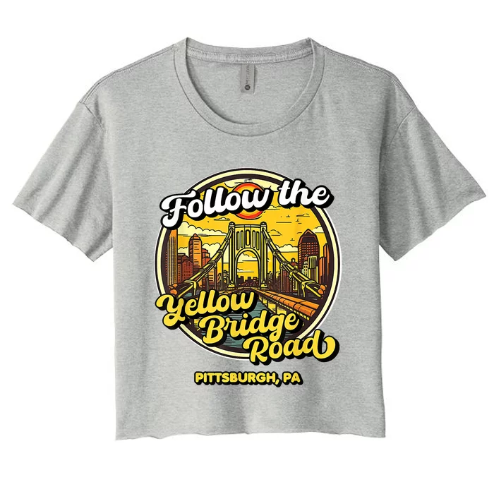 Follow The Yellow Bridge Road Pittsburgh Fan Women's Crop Top Tee