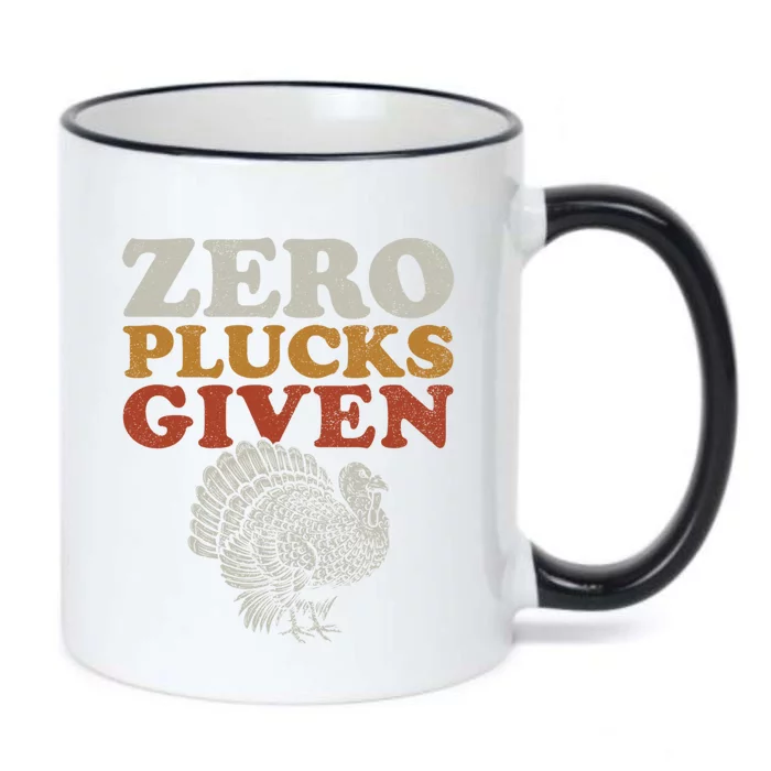 Funny Turkey Zero Plucks Given Thanksgiving Cool Gift Black Color Changing Mug