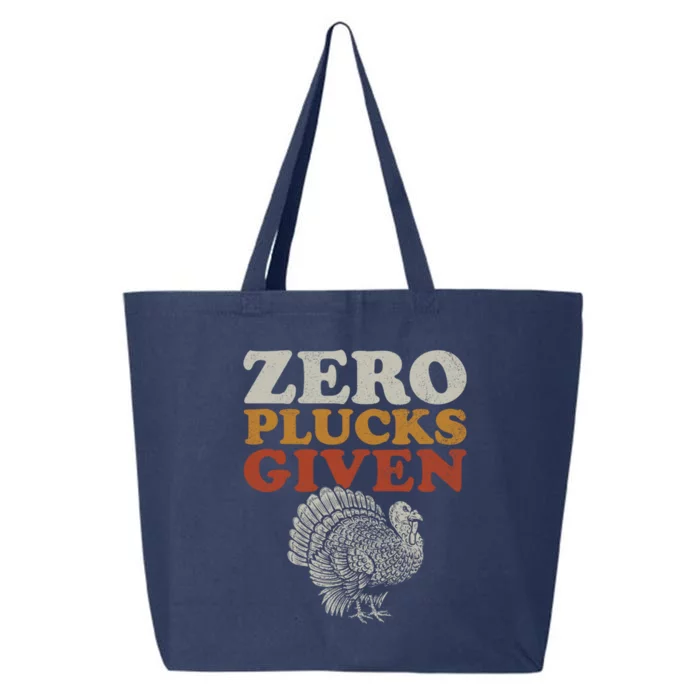 Funny Turkey Zero Plucks Given Thanksgiving Cool Gift 25L Jumbo Tote