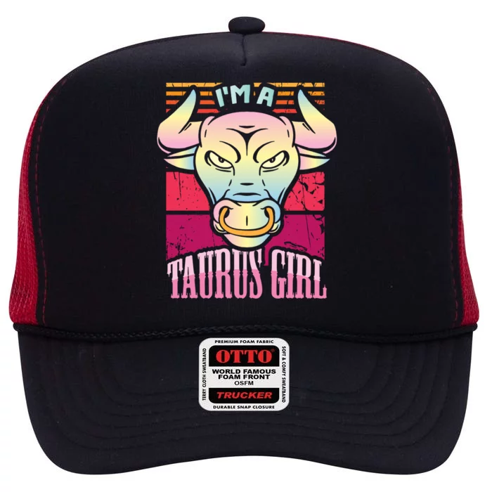 Funny Taurus Zodiac Sign Horoscope Astrology Cool Gift High Crown Mesh Trucker Hat