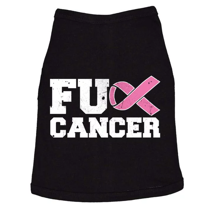 FU Cancer Funny Breast Cancer Awareness Doggie Tank