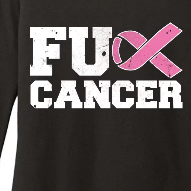 FU Cancer Funny Breast Cancer Awareness Womens CVC Long Sleeve Shirt