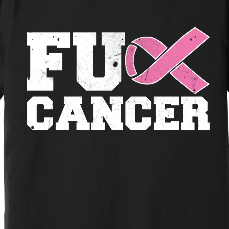 FU Cancer Funny Breast Cancer Awareness Premium T-Shirt