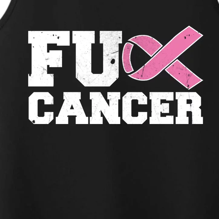 FU Cancer Funny Breast Cancer Awareness Performance Tank