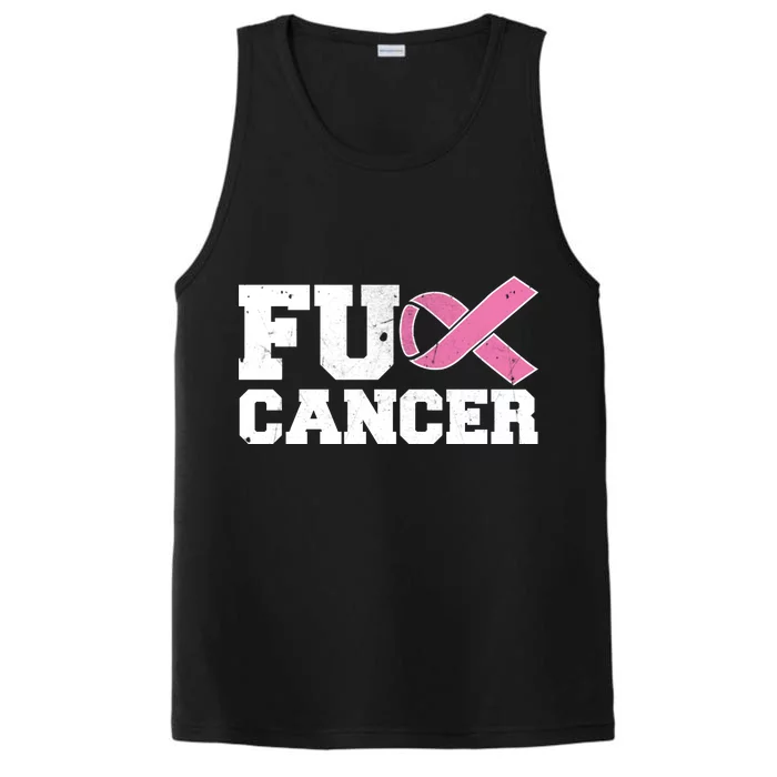 FU Cancer Funny Breast Cancer Awareness Performance Tank