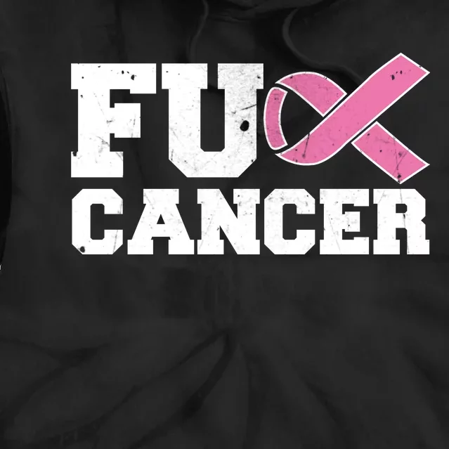 FU Cancer Funny Breast Cancer Awareness Tie Dye Hoodie