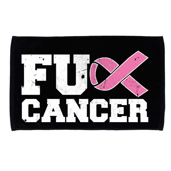 FU Cancer Funny Breast Cancer Awareness Microfiber Hand Towel