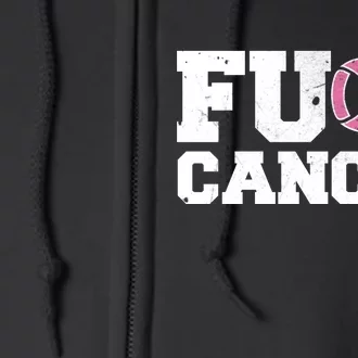 FU Cancer Funny Breast Cancer Awareness Full Zip Hoodie