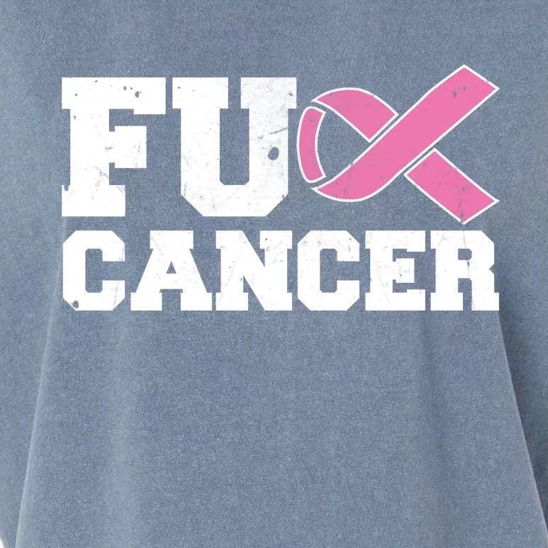 FU Cancer Funny Breast Cancer Awareness Garment-Dyed Women's Muscle Tee