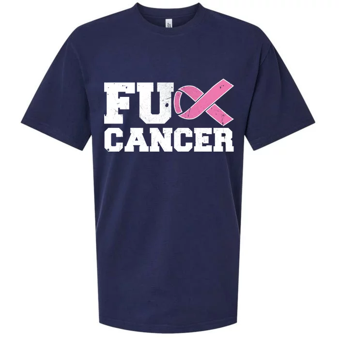 FU Cancer Funny Breast Cancer Awareness Sueded Cloud Jersey T-Shirt