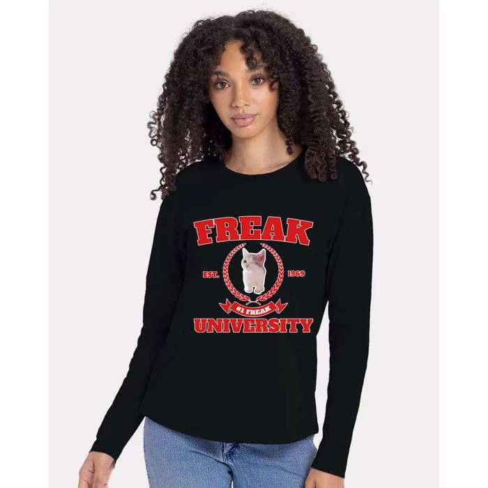 Freak University #1 Freak Cat Est 1969 Womens Cotton Relaxed Long Sleeve T-Shirt