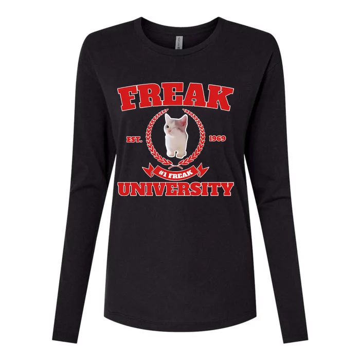 Freak University #1 Freak Cat Est 1969 Womens Cotton Relaxed Long Sleeve T-Shirt