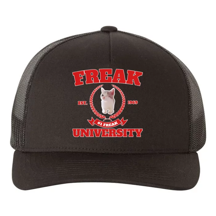 Freak University #1 Freak Cat Est 1969 Yupoong Adult 5-Panel Trucker Hat