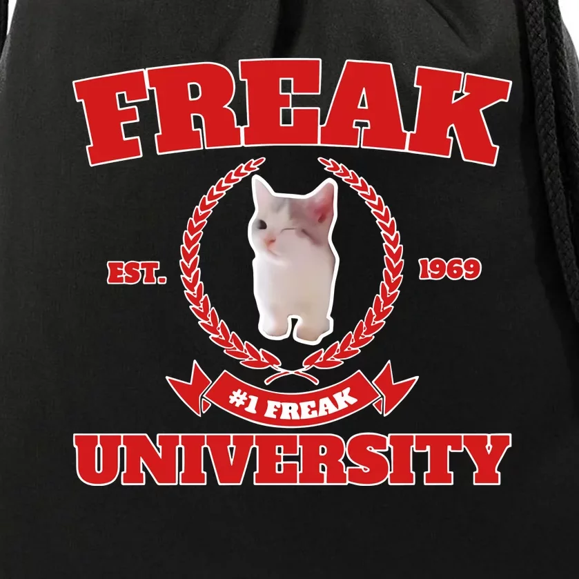 Freak University #1 Freak Cat Est 1969 Drawstring Bag