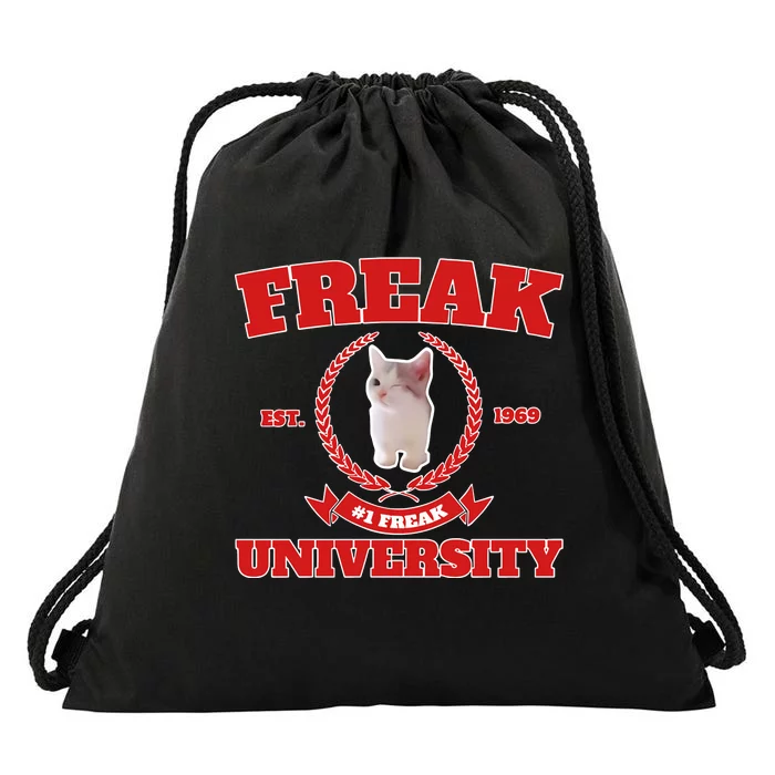 Freak University #1 Freak Cat Est 1969 Drawstring Bag