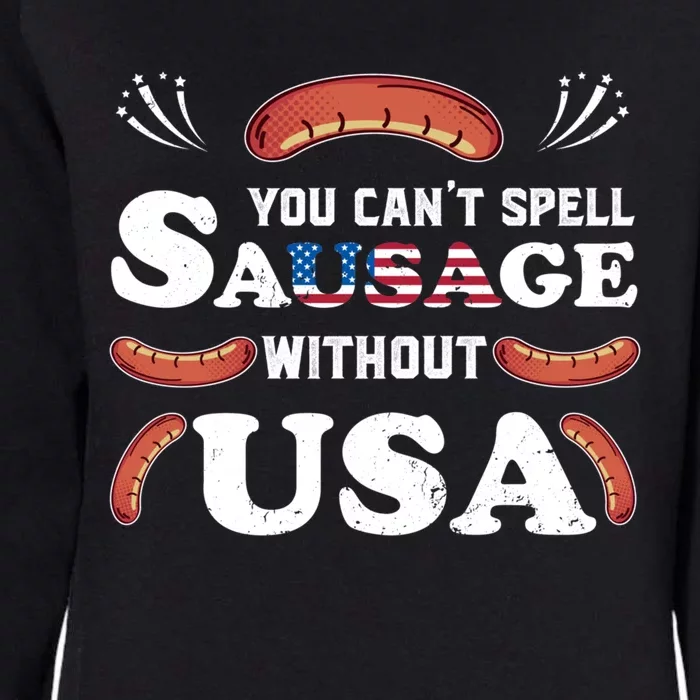 Funny Usa 4th Of July Sausage Bbq Family Outfit Costume Gift Womens California Wash Sweatshirt