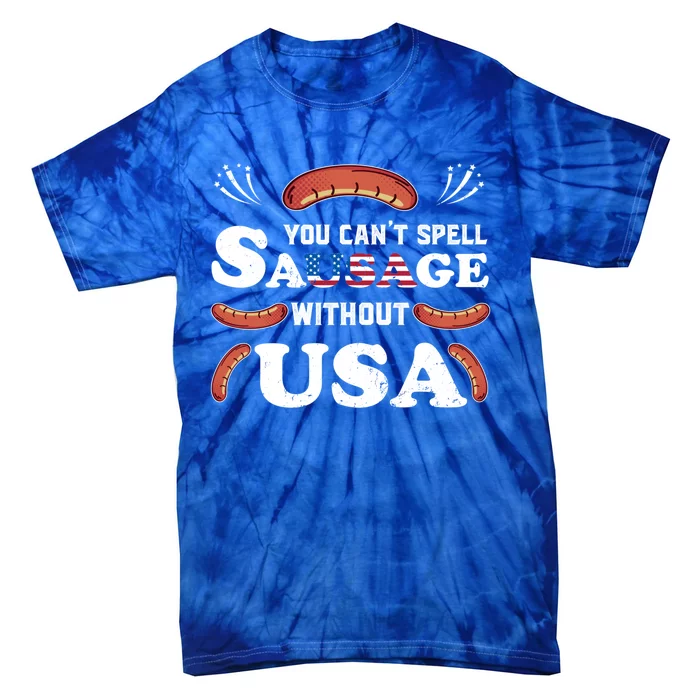 Funny Usa 4th Of July Sausage Bbq Family Outfit Costume Gift Tie-Dye T-Shirt