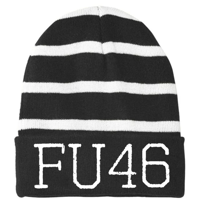 FU46 Anti Joe Biden Striped Beanie with Solid Band