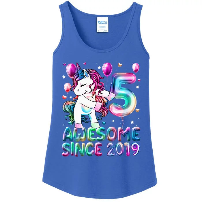 Flossing Unicorn 5 Year Old 5th Birthday Girl Unicorn Party Ladies Essential Tank