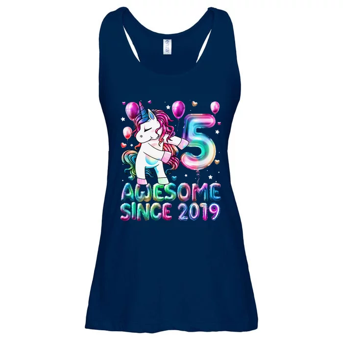 Flossing Unicorn 5 Year Old 5th Birthday Girl Unicorn Party Ladies Essential Flowy Tank