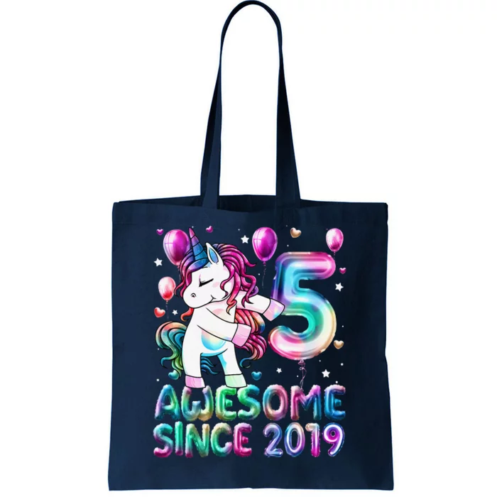 Flossing Unicorn 5 Year Old 5th Birthday Girl Unicorn Party Tote Bag