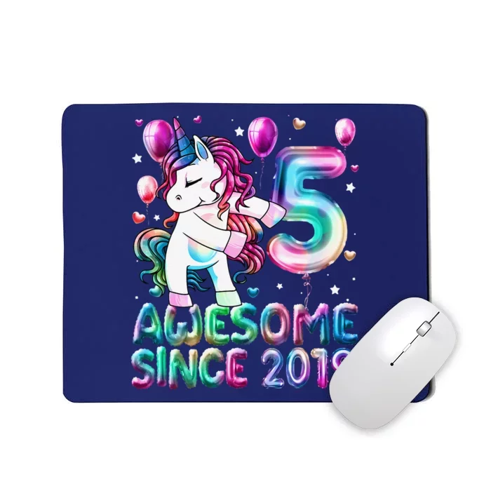 Flossing Unicorn 5 Year Old 5th Birthday Girl Unicorn Party Mousepad