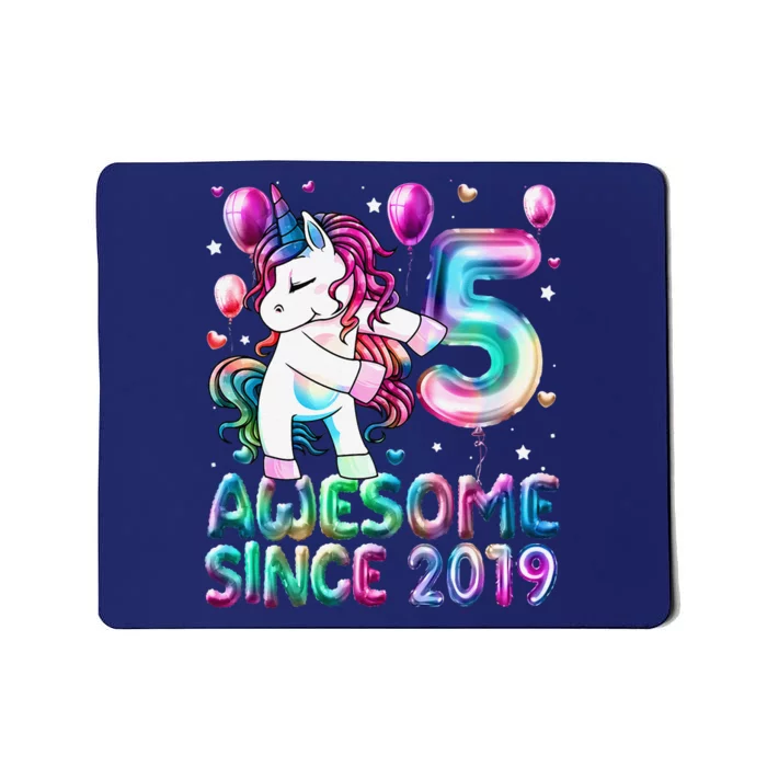 Flossing Unicorn 5 Year Old 5th Birthday Girl Unicorn Party Mousepad