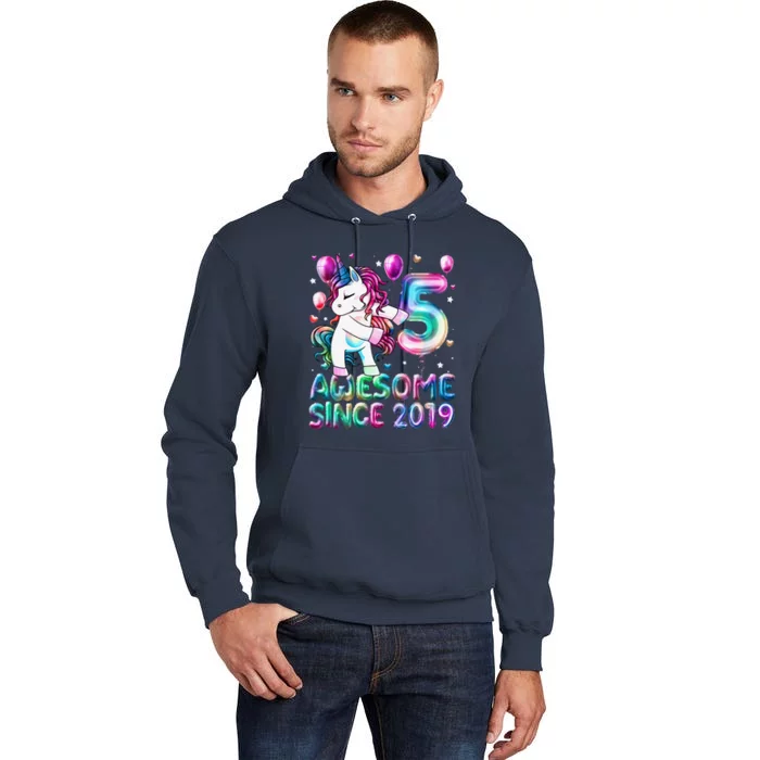 Flossing Unicorn 5 Year Old 5th Birthday Girl Unicorn Party Tall Hoodie