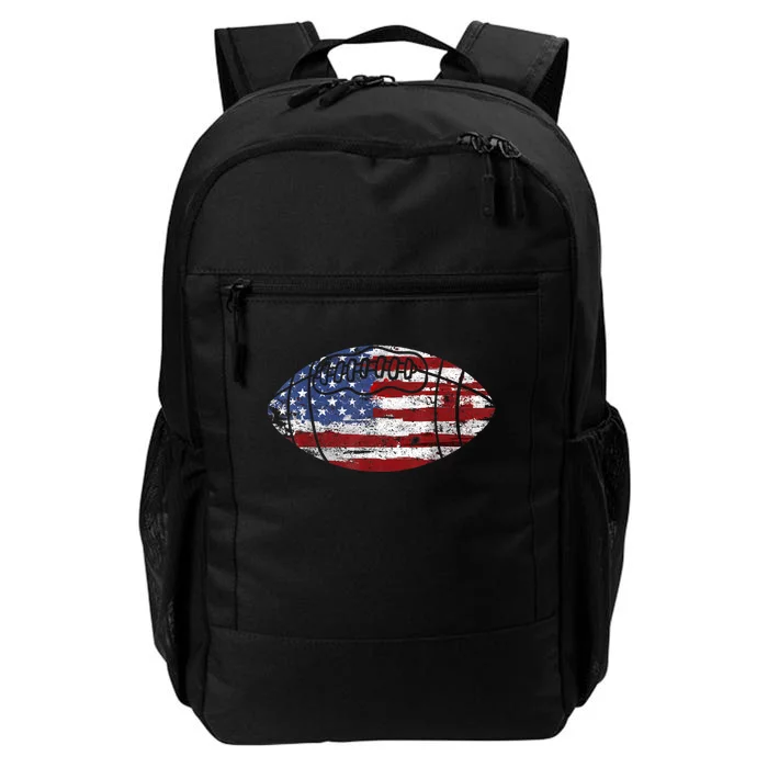 Football Usa American Flag Vintage Gift Daily Commute Backpack