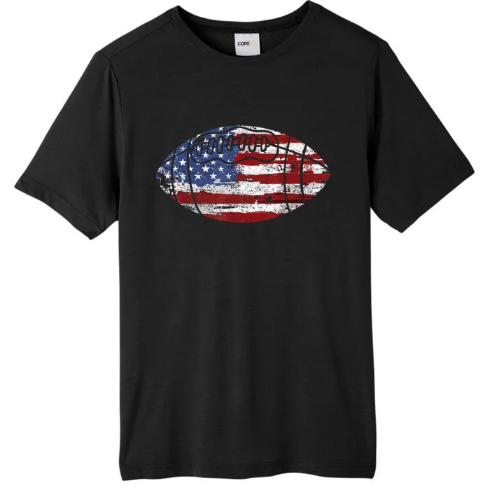 Football Usa American Flag Vintage Gift ChromaSoft Performance T-Shirt