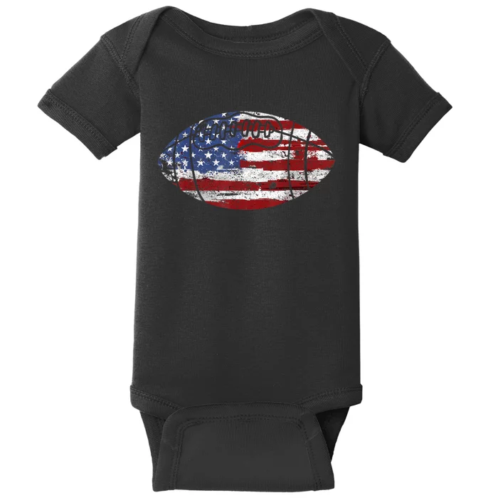 Football Usa American Flag Vintage Gift Baby Bodysuit