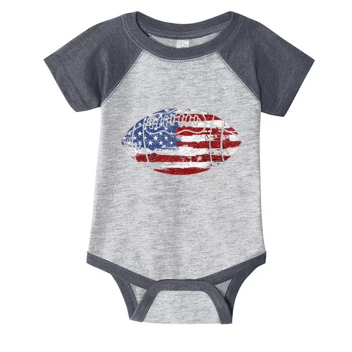 Football Usa American Flag Vintage Gift Infant Baby Jersey Bodysuit