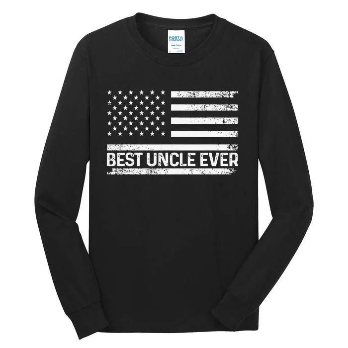 Funny Uncle Art For Uncle Best Uncle Ever US Flag Lover Tall Long Sleeve T-Shirt