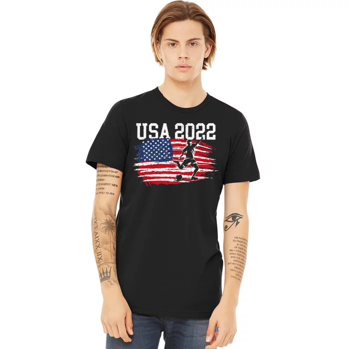 funny USA American Flag Soccer Tournament Premium T-Shirt