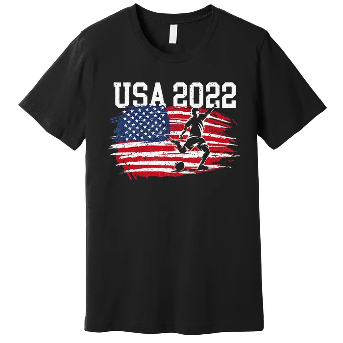 funny USA American Flag Soccer Tournament Premium T-Shirt