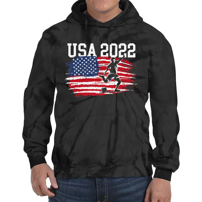 funny USA American Flag Soccer Tournament Tie Dye Hoodie