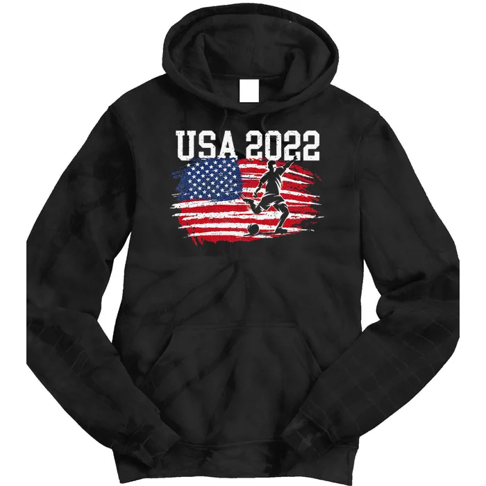 funny USA American Flag Soccer Tournament Tie Dye Hoodie