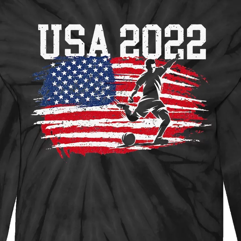 funny USA American Flag Soccer Tournament Tie-Dye Long Sleeve Shirt