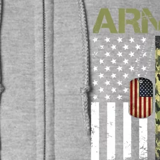 Funny U.S. Army Proud Gift Army Veteran Great Gift United States Army Gift Full Zip Hoodie