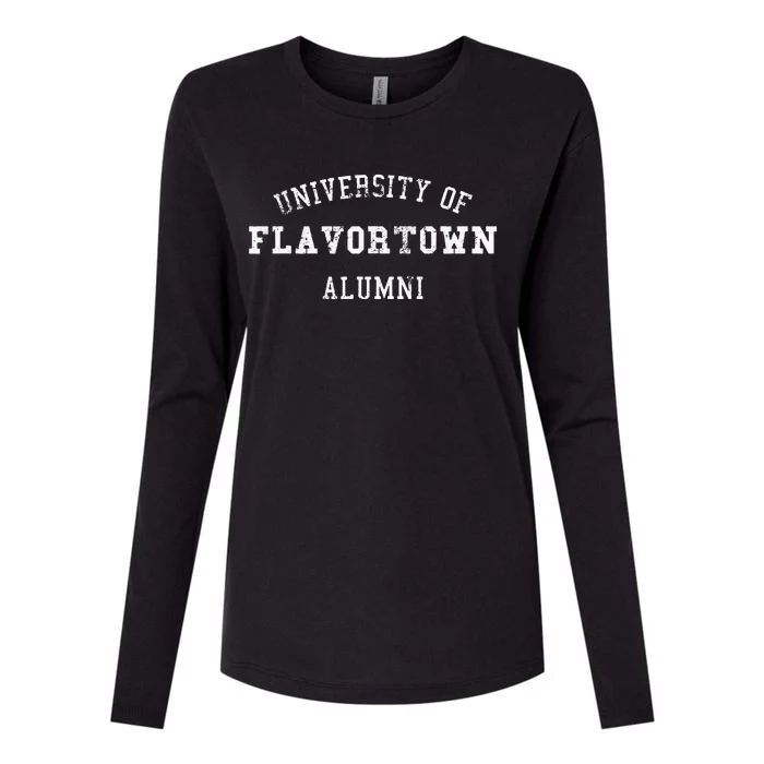 Flavortown University Alumni American Food Funny Foodie Womens Cotton Relaxed Long Sleeve T-Shirt