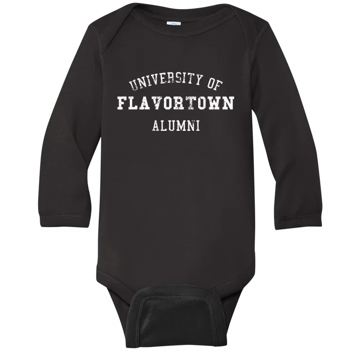 Flavortown University Alumni American Food Funny Foodie Baby Long Sleeve Bodysuit