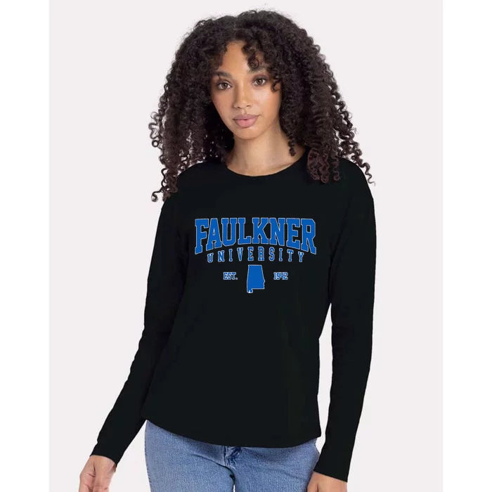 Faulkner University Arch Vintage Retro College Sports Womens Cotton Relaxed Long Sleeve T-Shirt