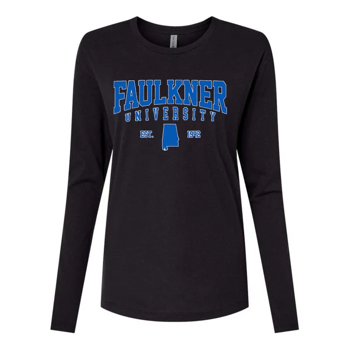 Faulkner University Arch Vintage Retro College Sports Womens Cotton Relaxed Long Sleeve T-Shirt