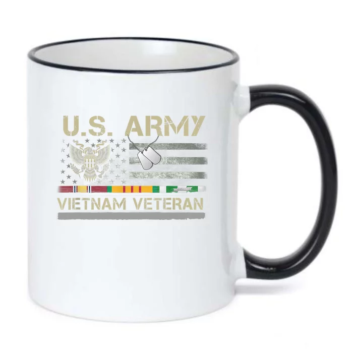 Funny US Army Vietnam Veteran USA Flag A Great Gift For Veteran Vietnam Army Black Color Changing Mug